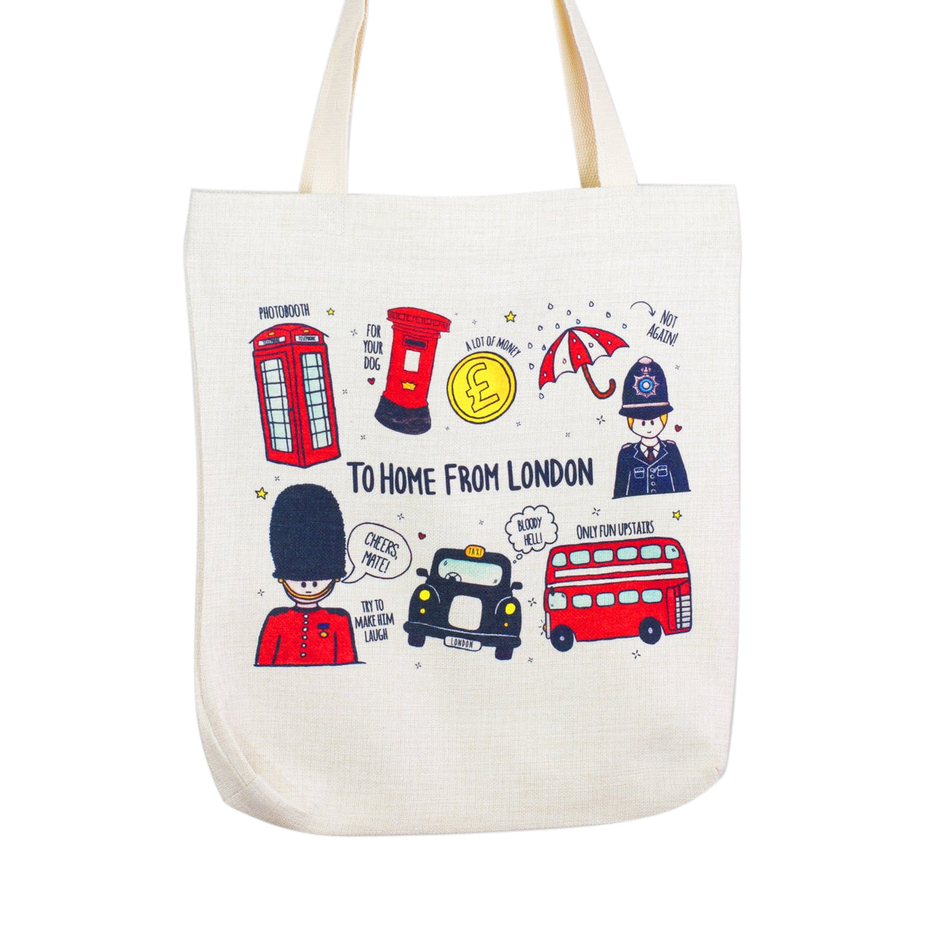 To Home From London British Icons Canvas Tote Bag