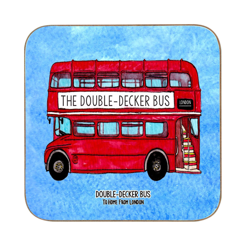 To Home From London - Magnetic Coaster - Double Decker Bus 1