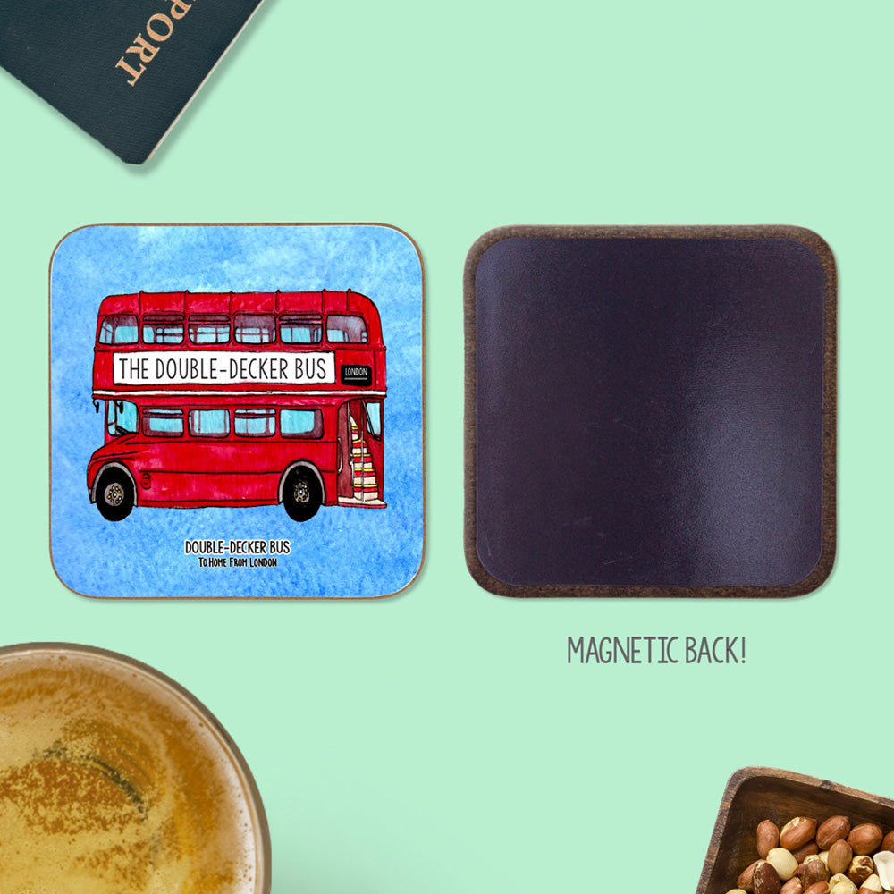 To Home From London - Magnetic Coaster - Double Decker Bus 2