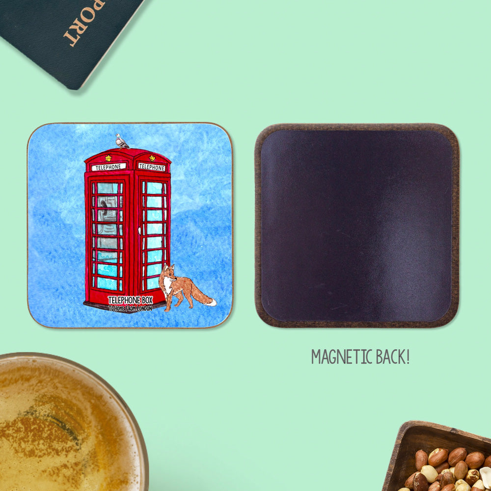 To Home From London - Magnetic Coaster - Telephone Box 2