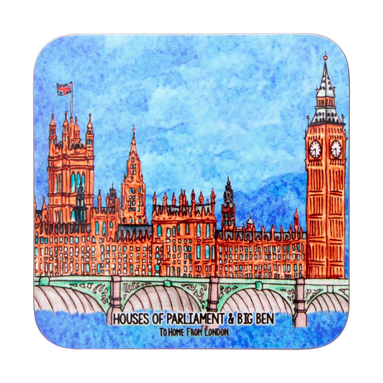 To Home From London Magnetic Coaster - Big Ben & Parliament