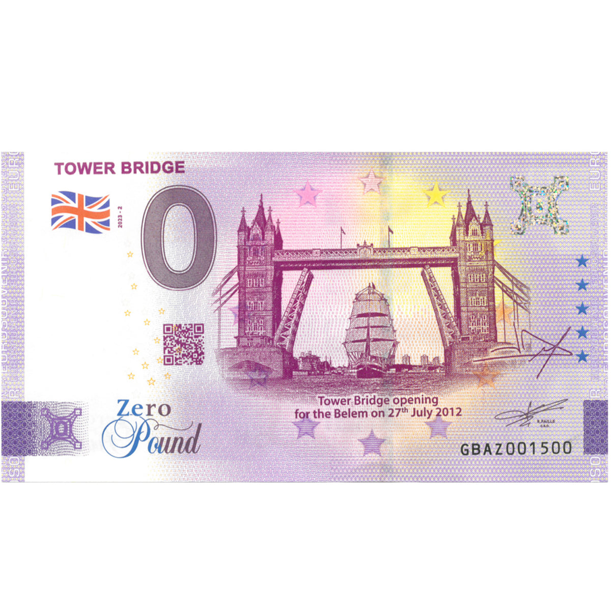 Tower Bridge Zero Pound Souvenir Banknote