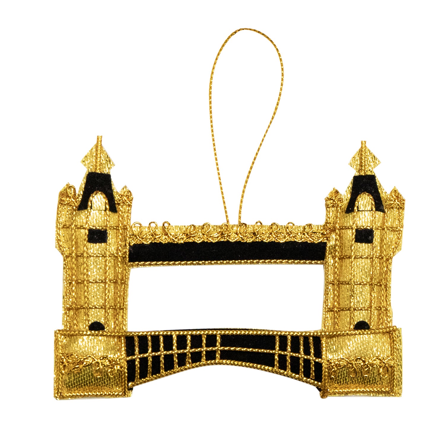 Tower Bridge Stitched Gold & Black Decoration