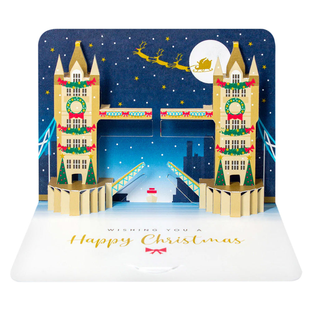 Tower Bridge Luxury Hand Folded Christmas Cards Pack Of Five 2