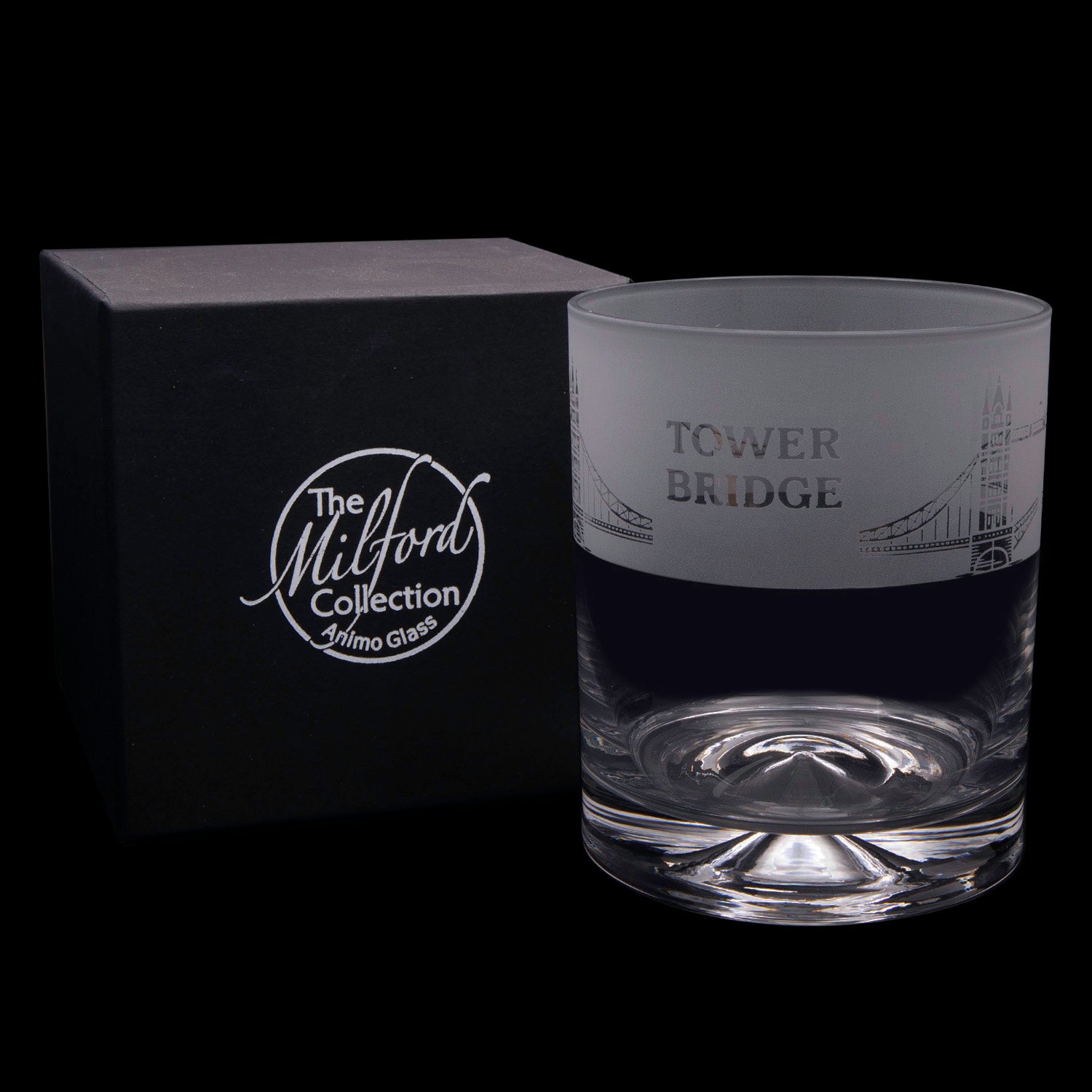 London Tower Bridge Milford Glass Whisky Tumbler 4