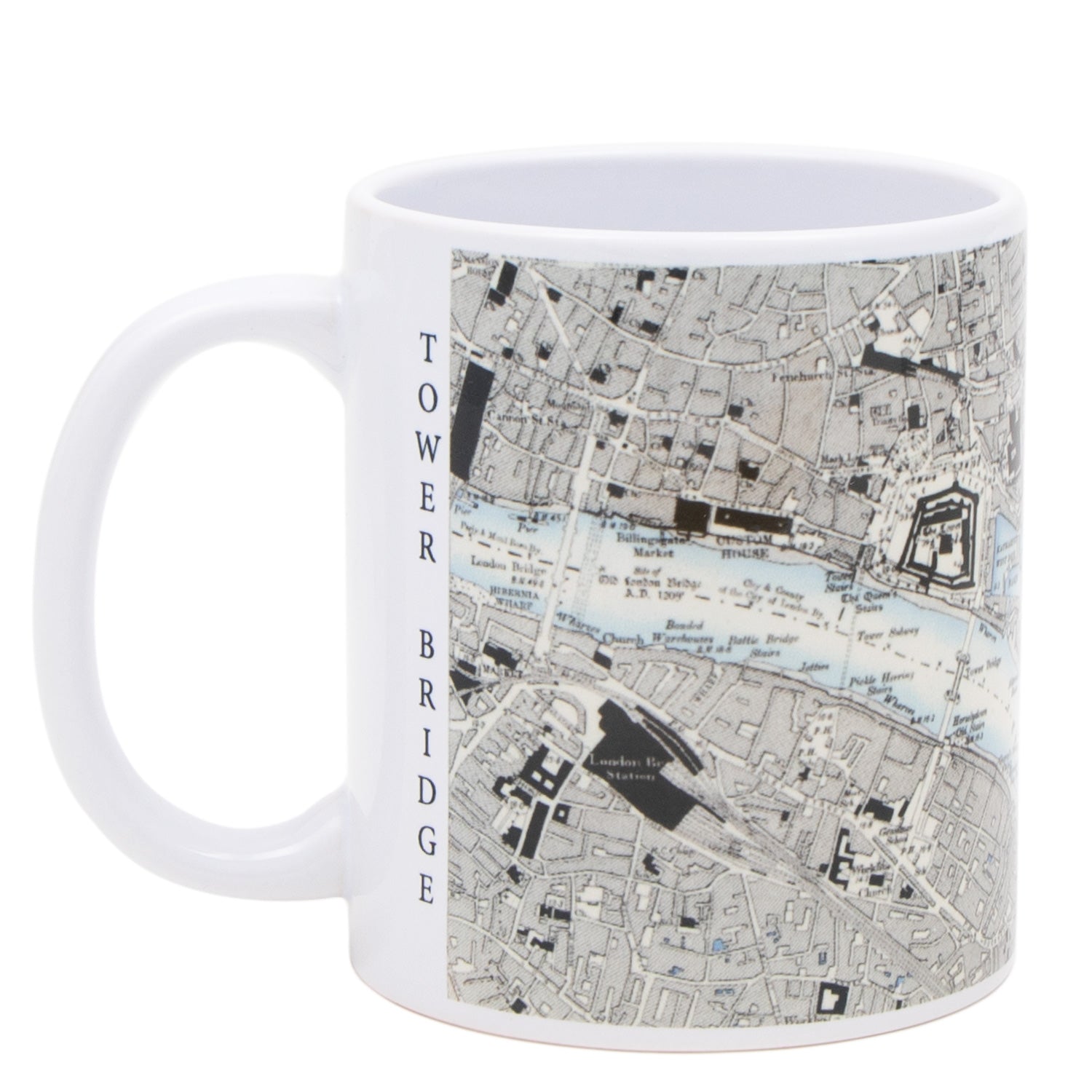 Tower Bridge Vintage Map Ceramic Mug 1
