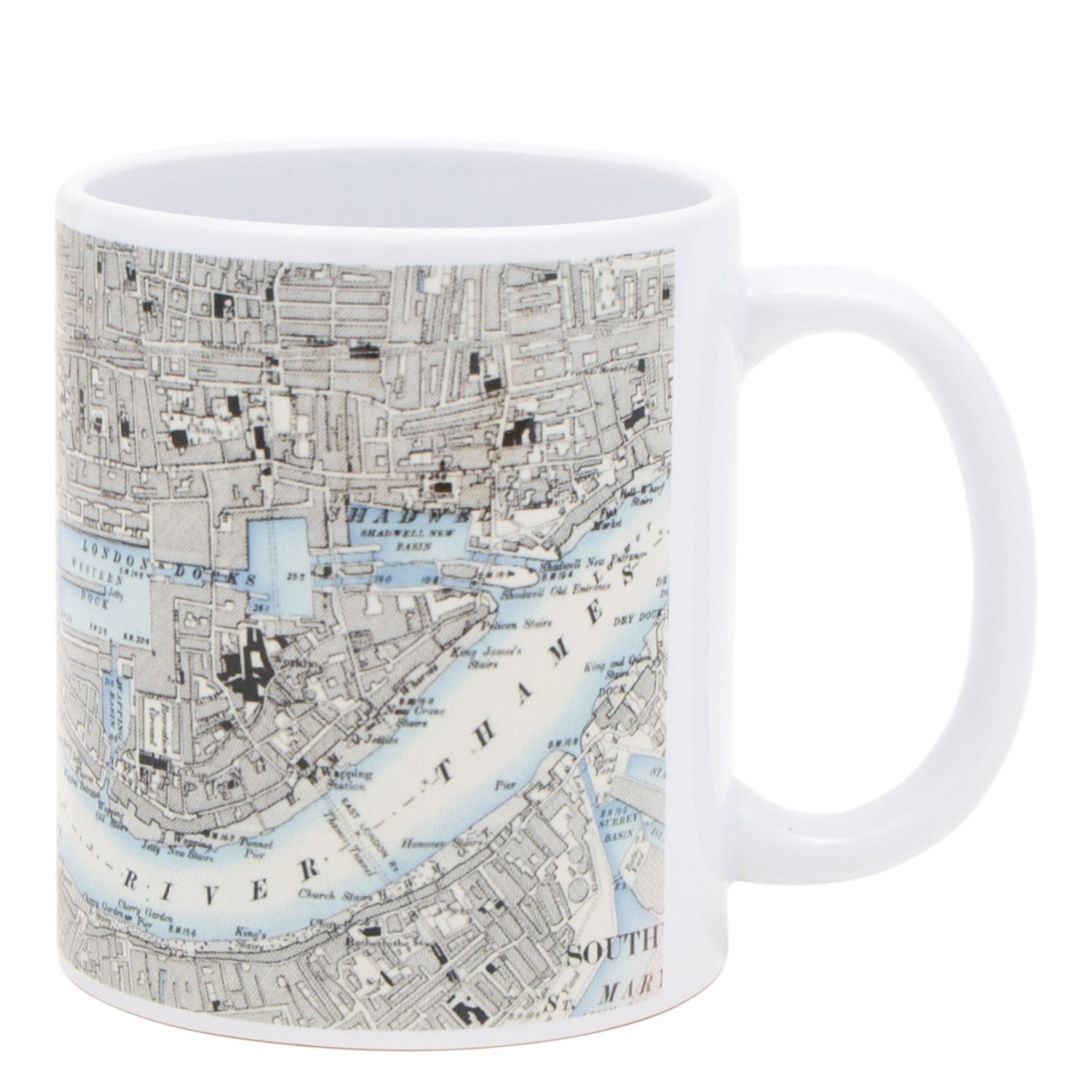 Tower Bridge Vintage Map Ceramic Mug 3