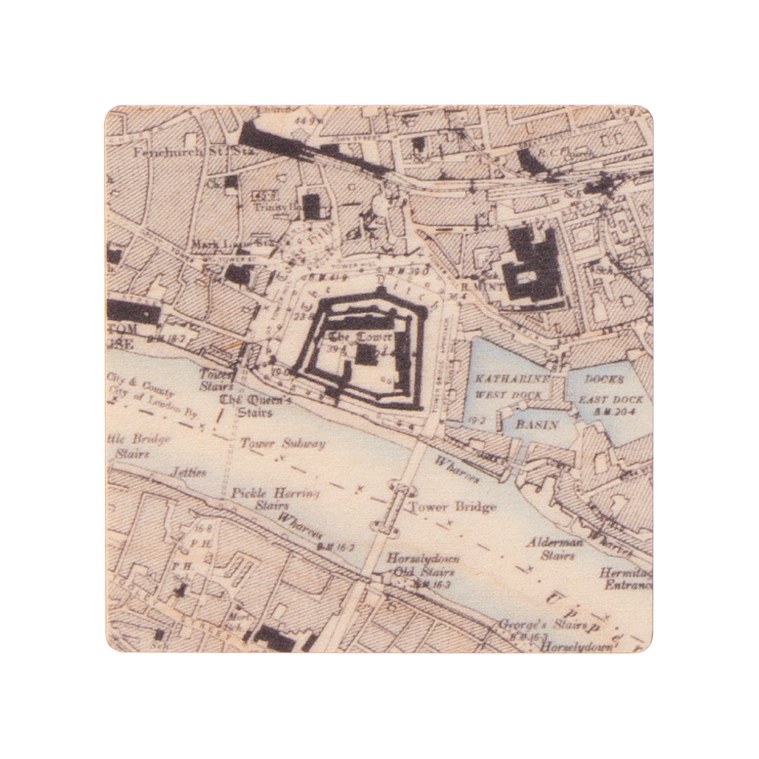 Tower Bridge Wooden Vintage Map Magnet 1