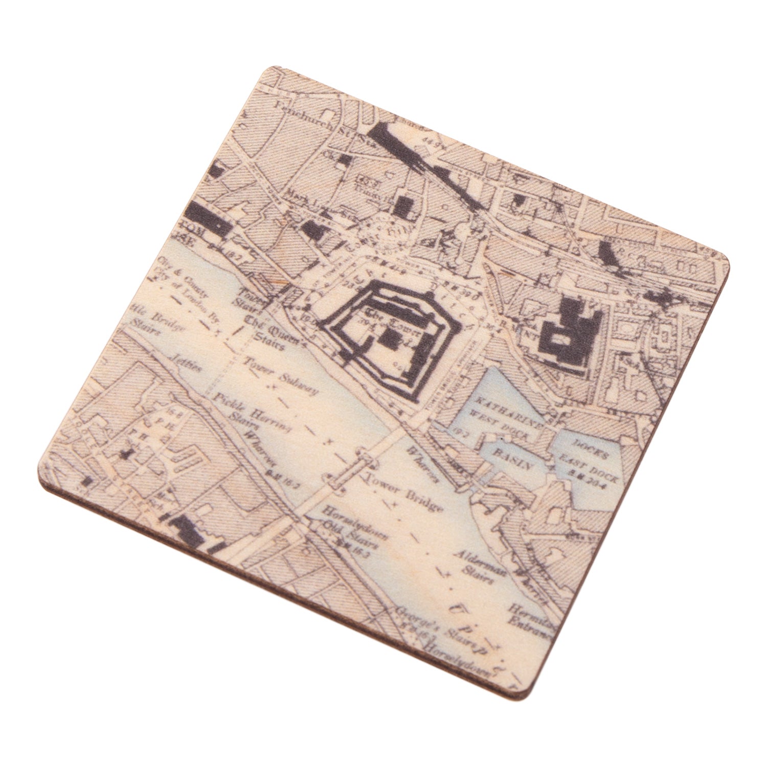 Tower Bridge Wooden Vintage Map Magnet 2