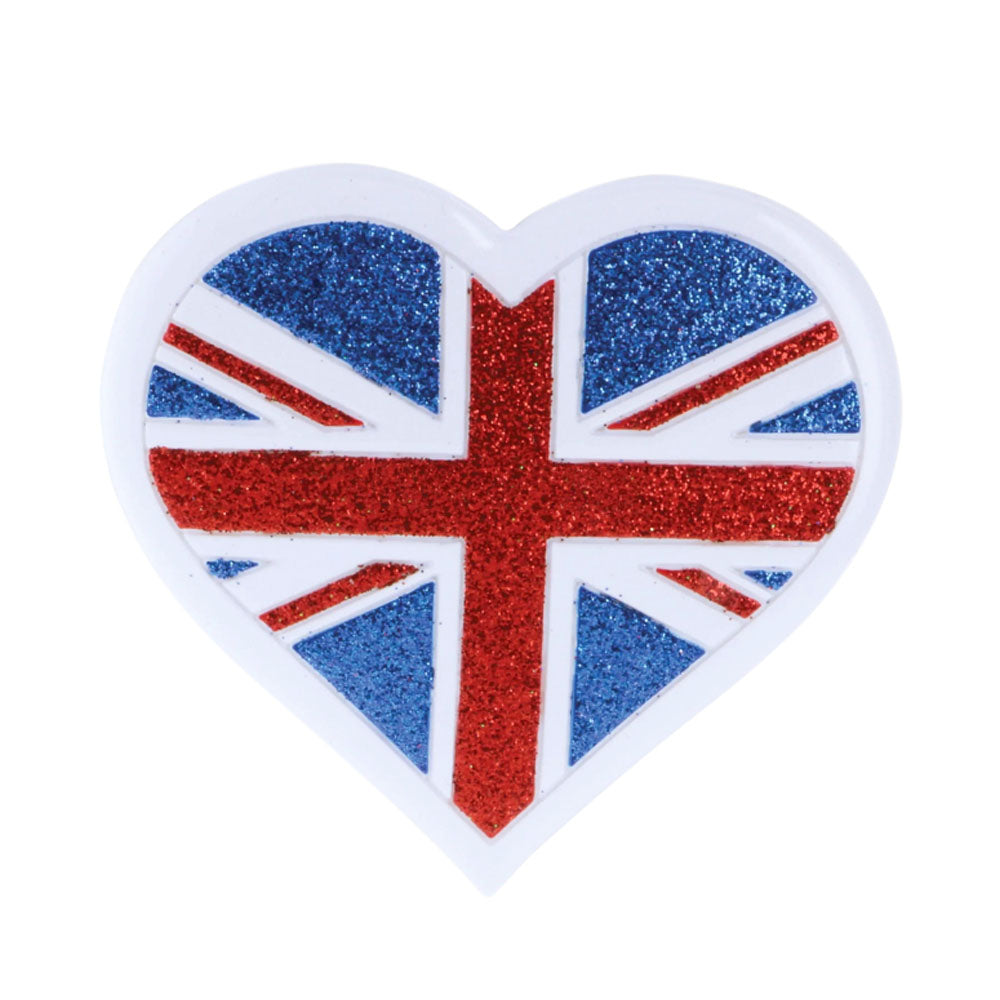 Union Jack Personalised Heart Christmas Decoration - No Writing