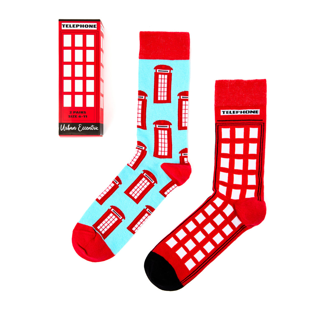 Urban Eccentric Socks Telephone Box Two Pack 1