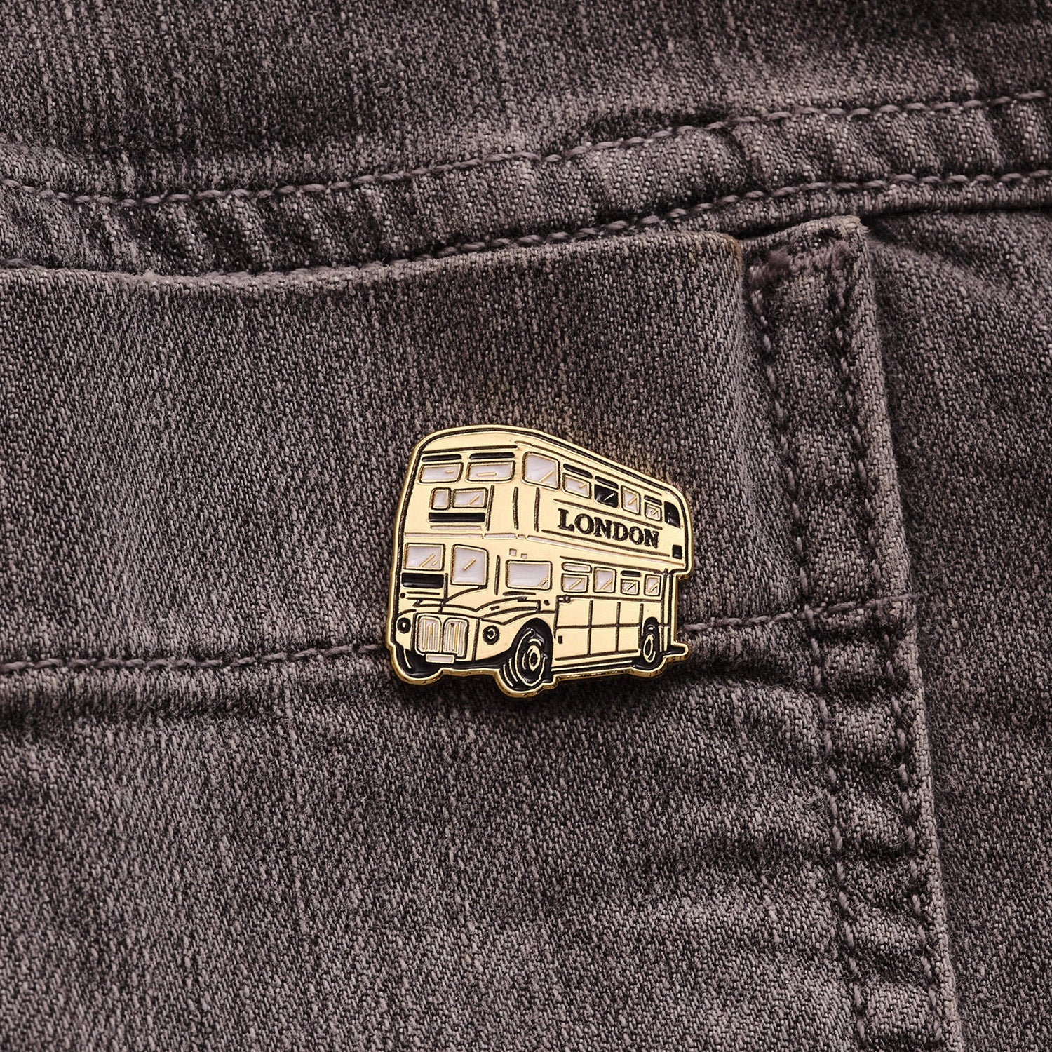 Victoria Eggs Gold Bus Pin Badge 5