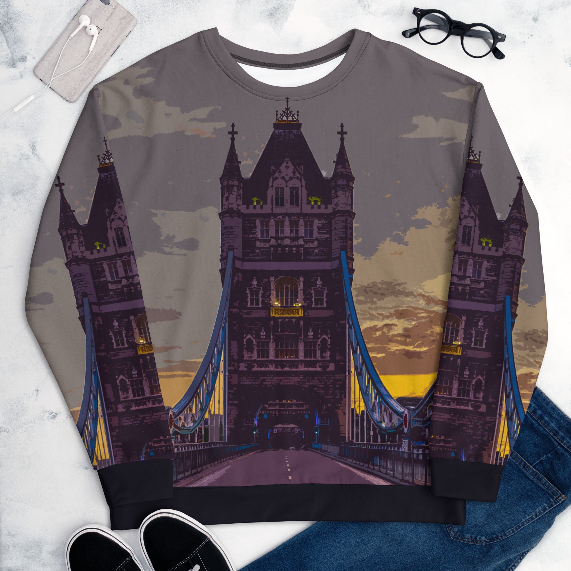 Tower Bridge at Dawn - All Over Print - Sweatshirt