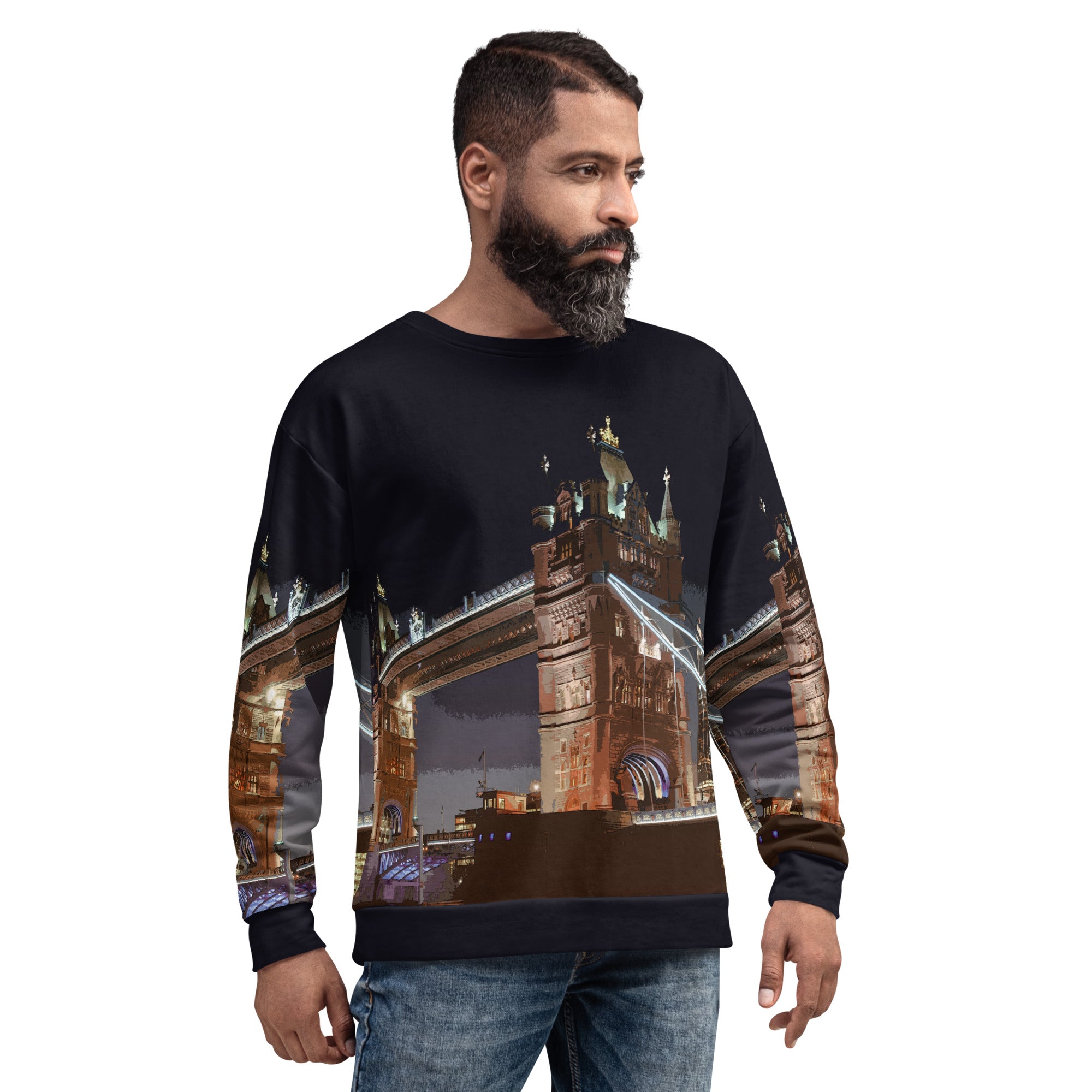 Tower Bridge at Night - All Over Print - Sweatshirt