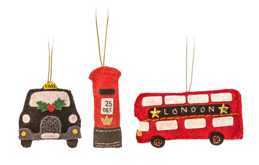 Sass & Belle London Flat Felt Decorations - Set of 3