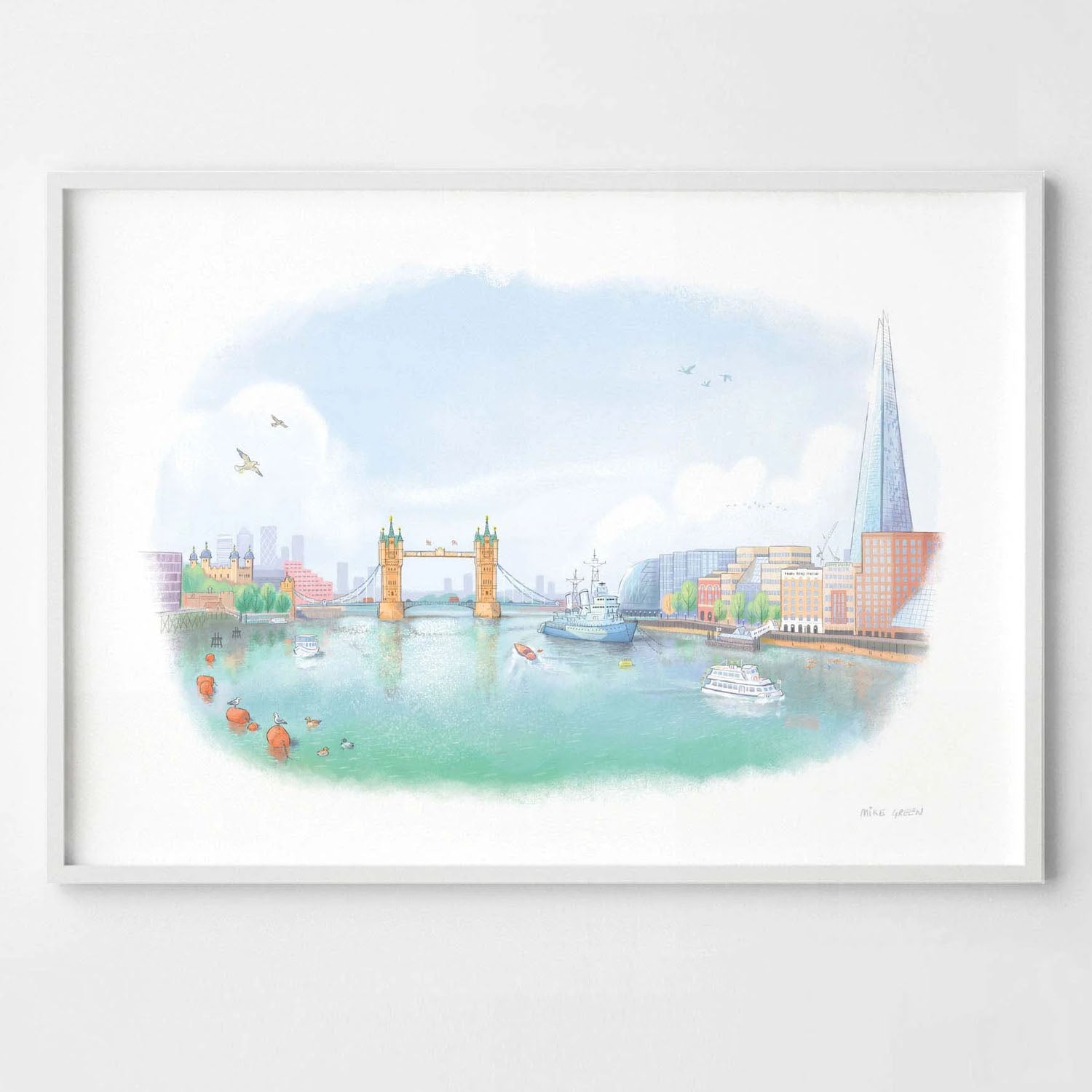 Mike Green View From London Bridge A3 Print