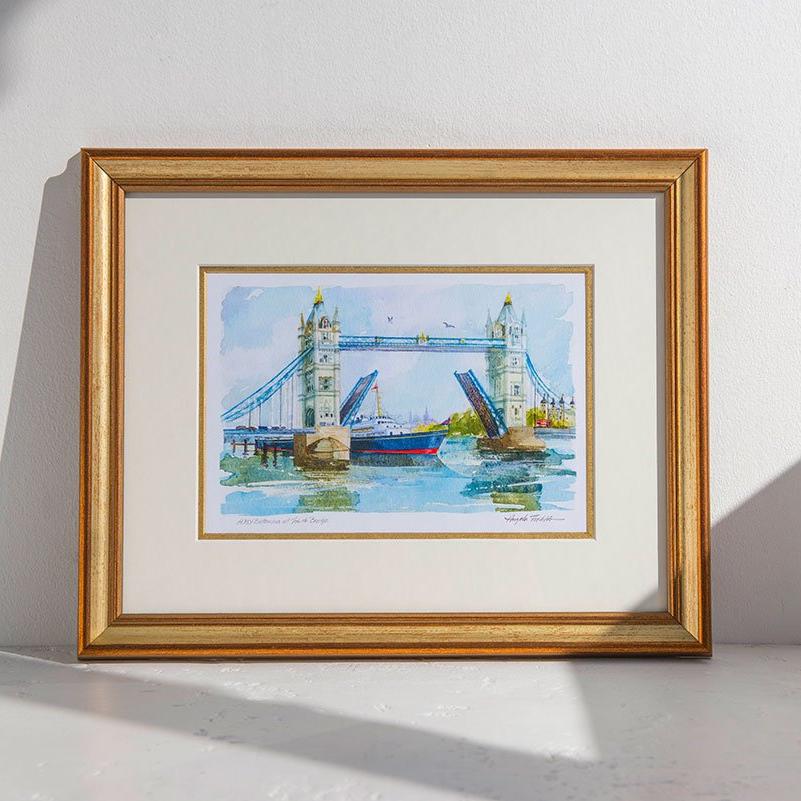 Tower Bridge & Royal Britannia Framed Print 01