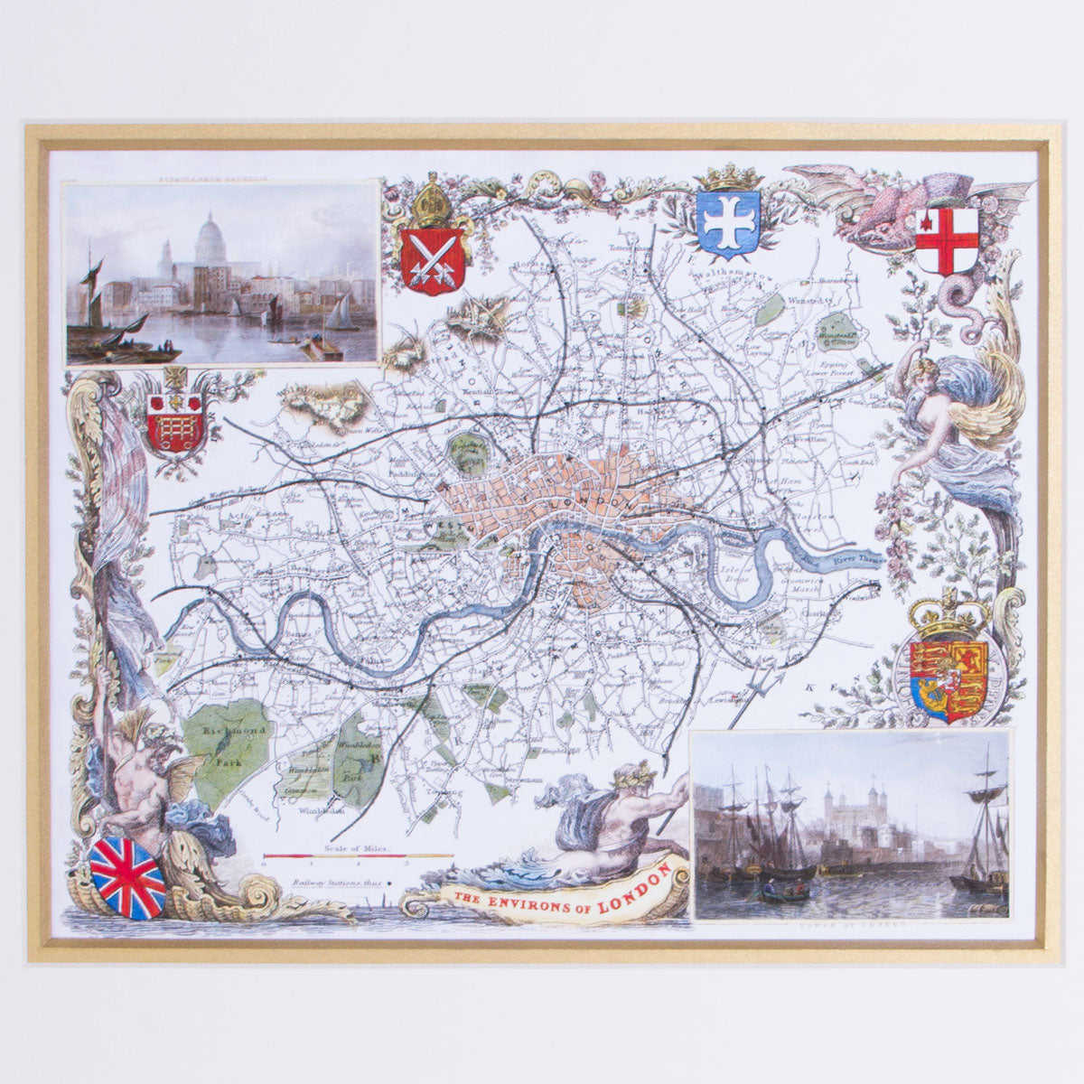 The Environs Of London - Classic Maps Print 2