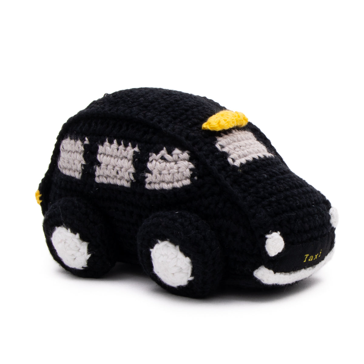 Black Cab Crochet Baby Toy With Rattle 1