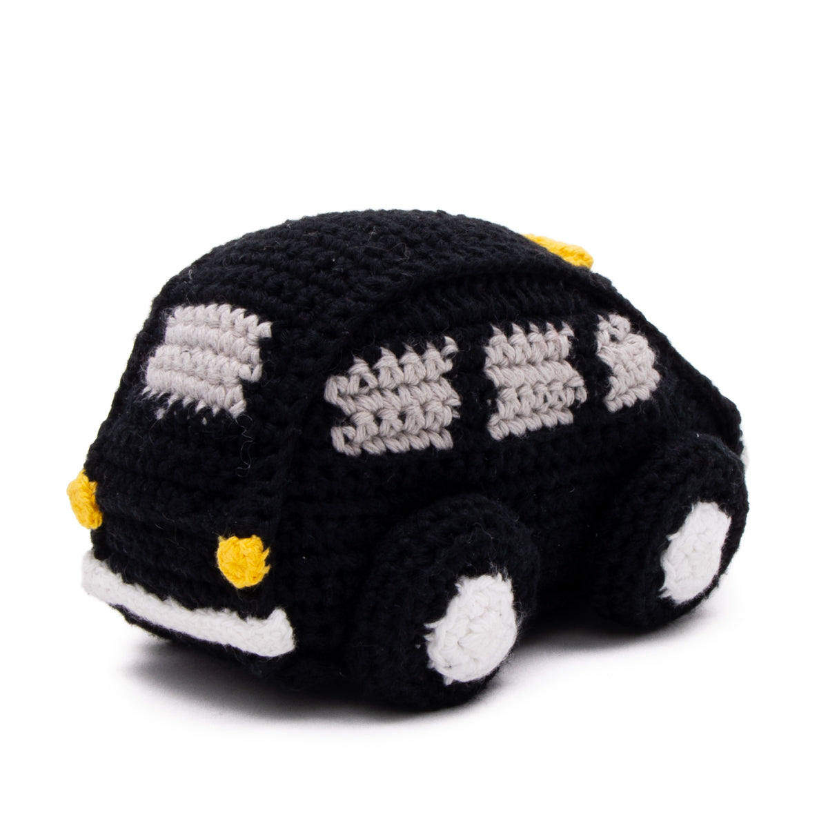 Black Cab Crochet Baby Toy With Rattle 3
