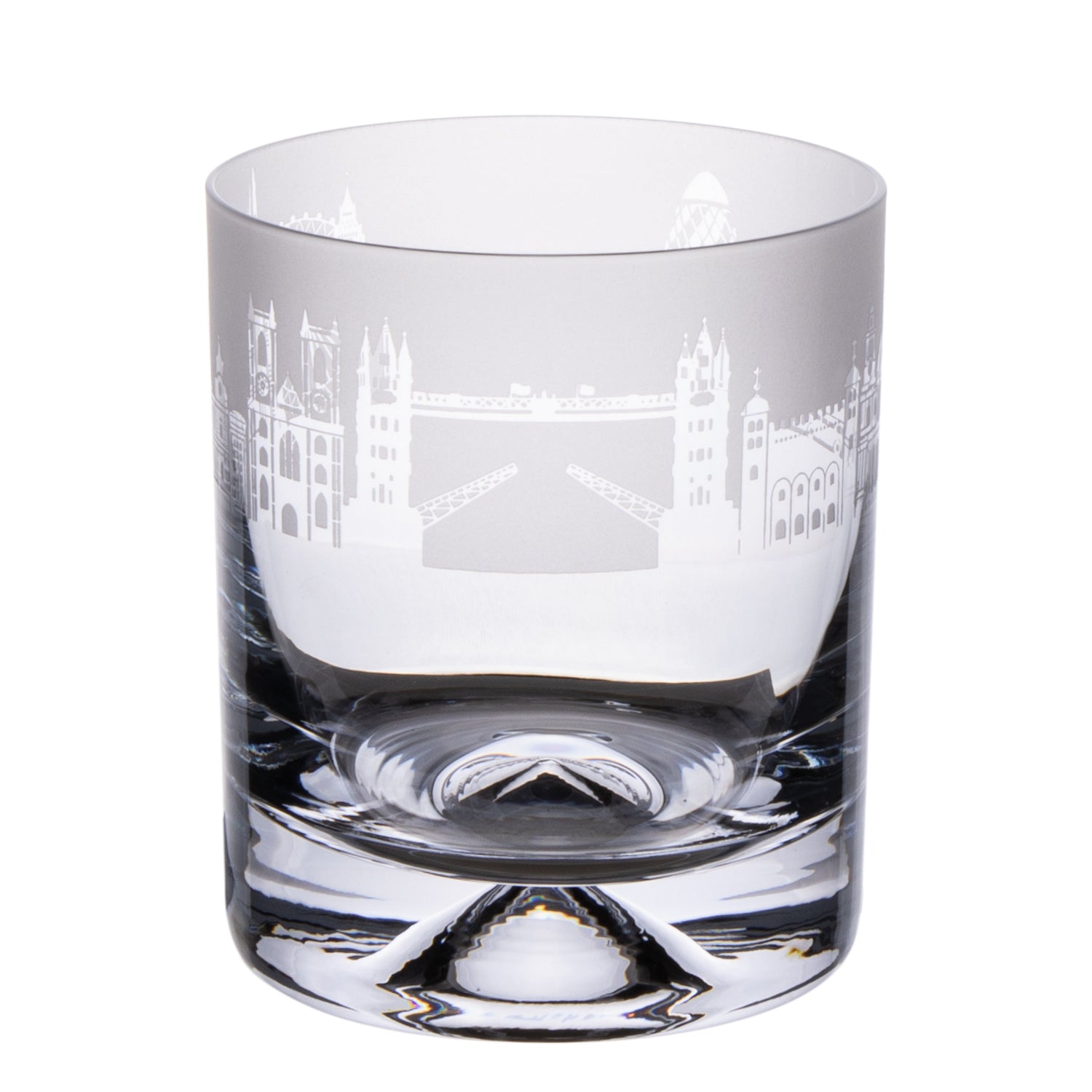 London Skyline Milford Glass Whisky Tumbler white background 1