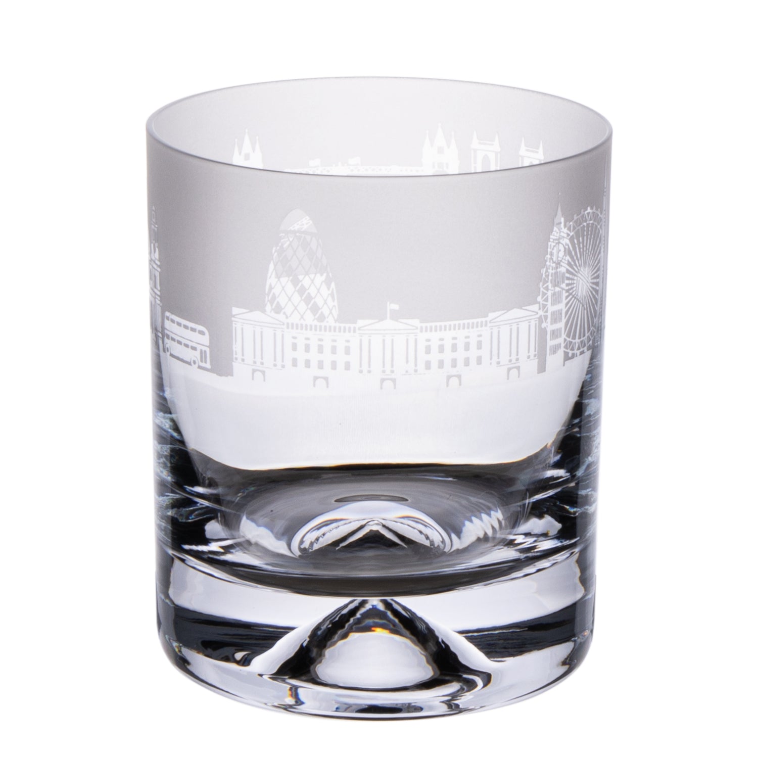 London Skyline Milford Glass Whisky Tumbler white background 2