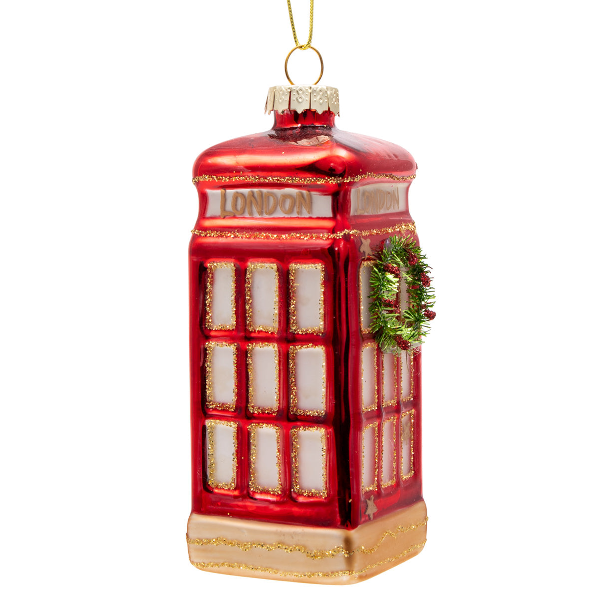 Gisela Graham Glass London Phone Box Christmas Decoration 2