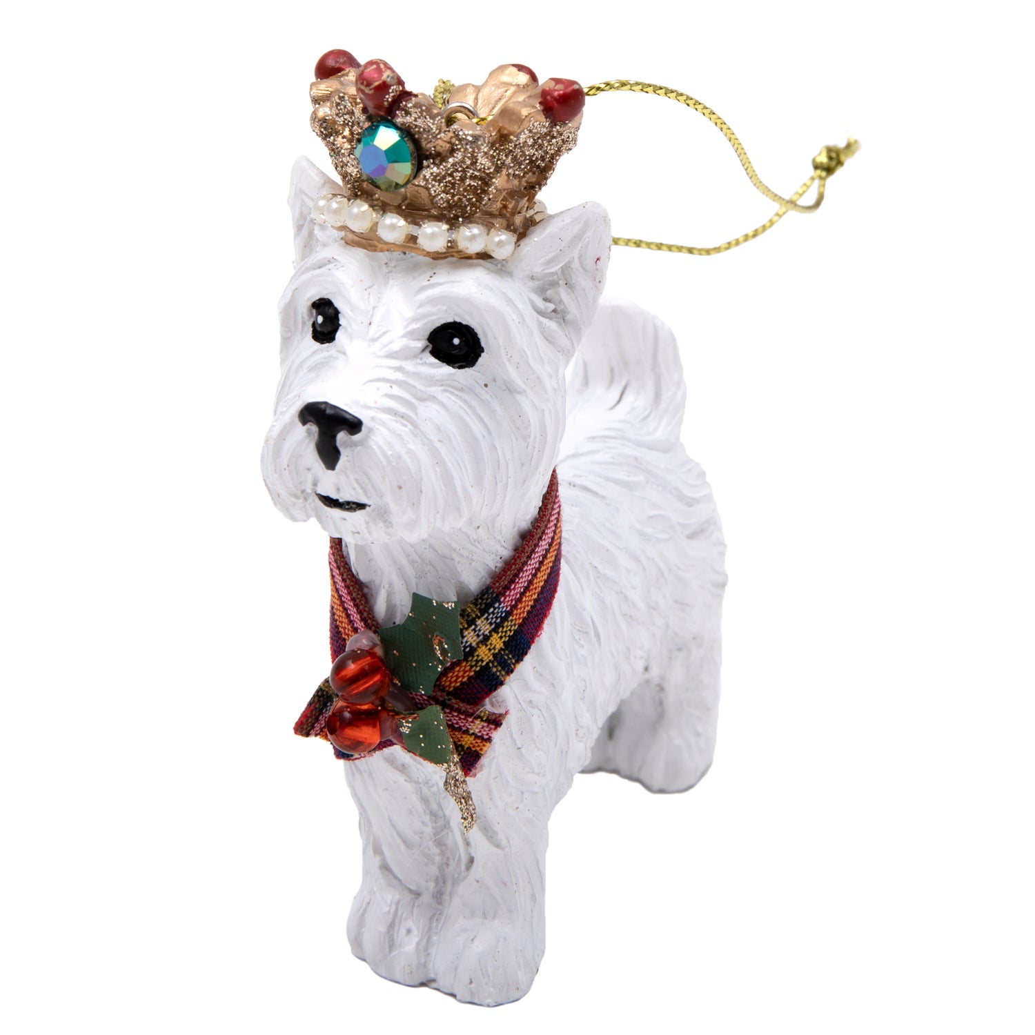 Gisela Graham West Highland Terrier Dog With Crown Christmas Decoration