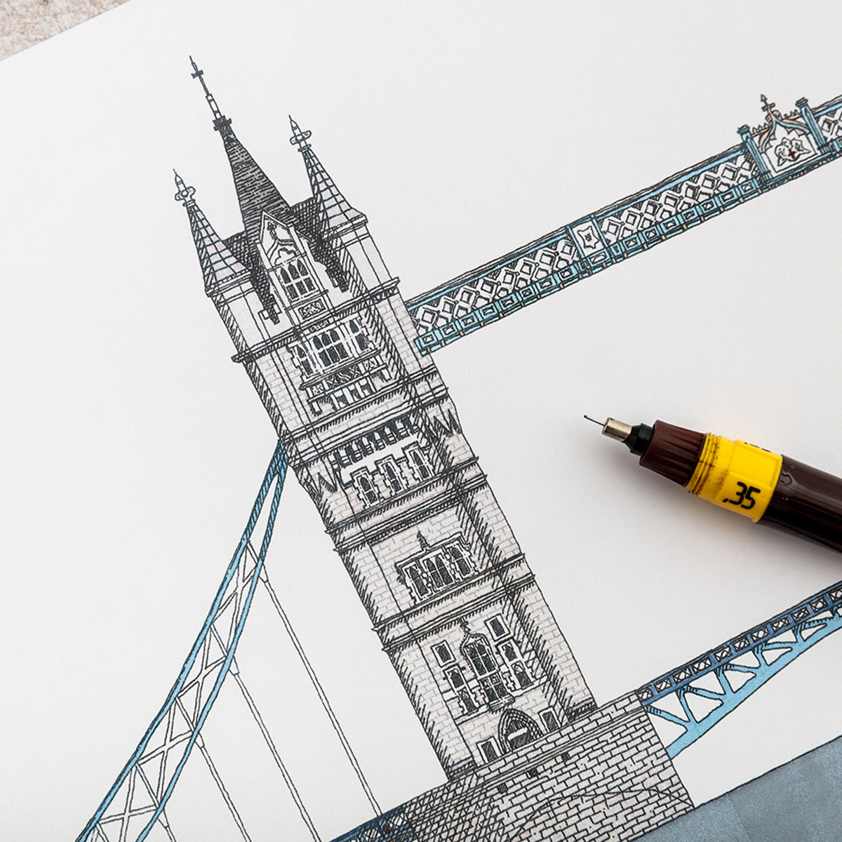 Katherine Jones Tower Bridge Print - Limited & Signed close up