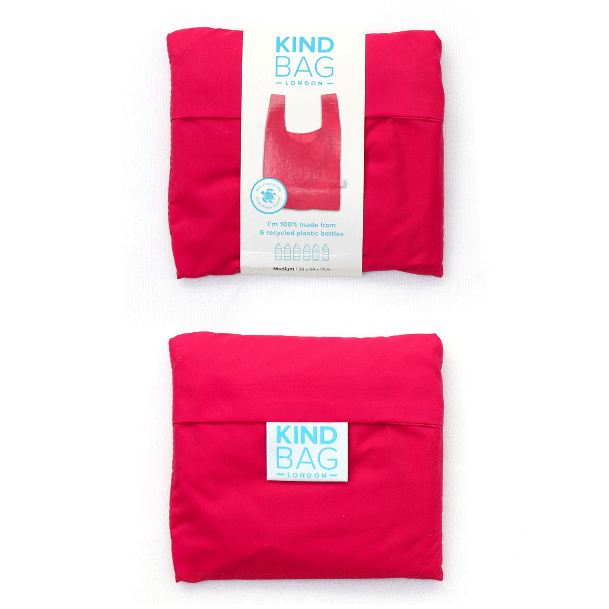 Kind Bag Reusable Foldaway Tote - Berry Pink 3
