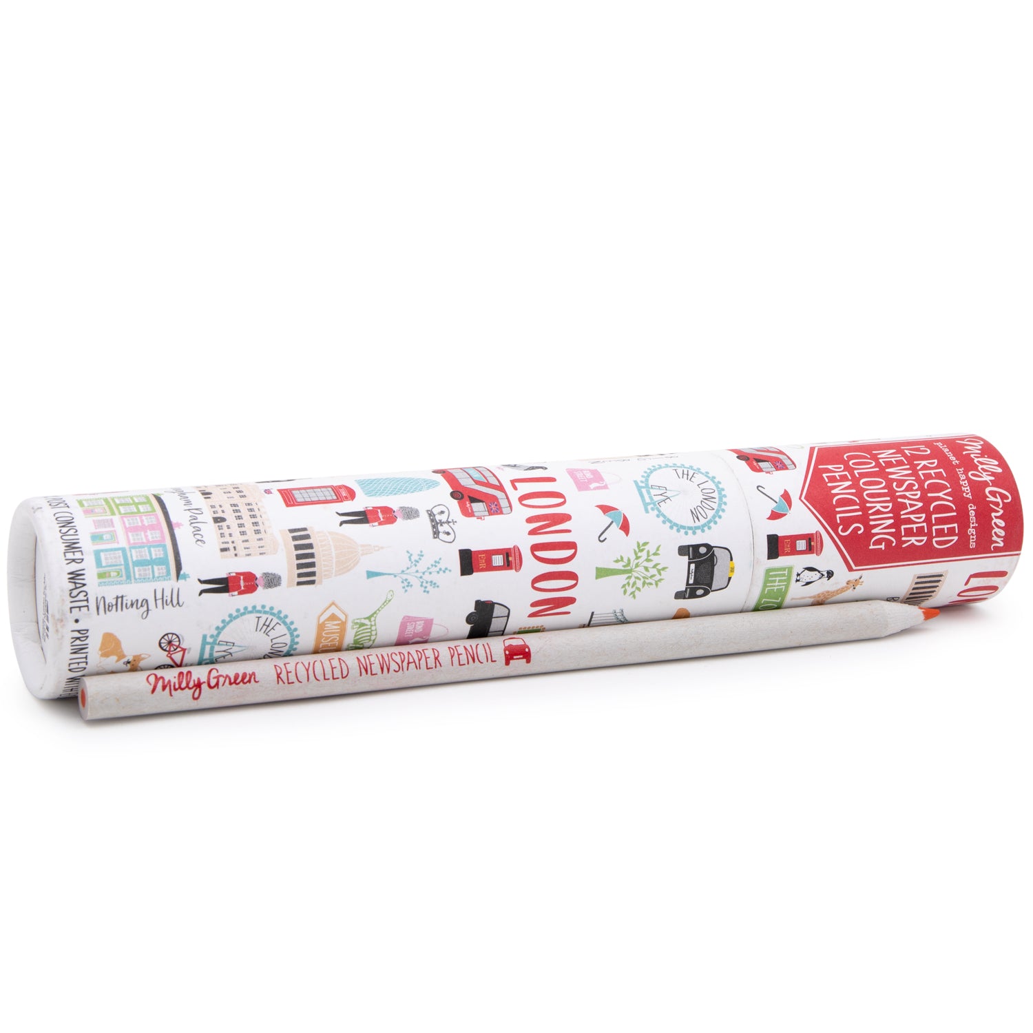 London Adventures Recycled Newspaper Colouring Pencils Set 2
