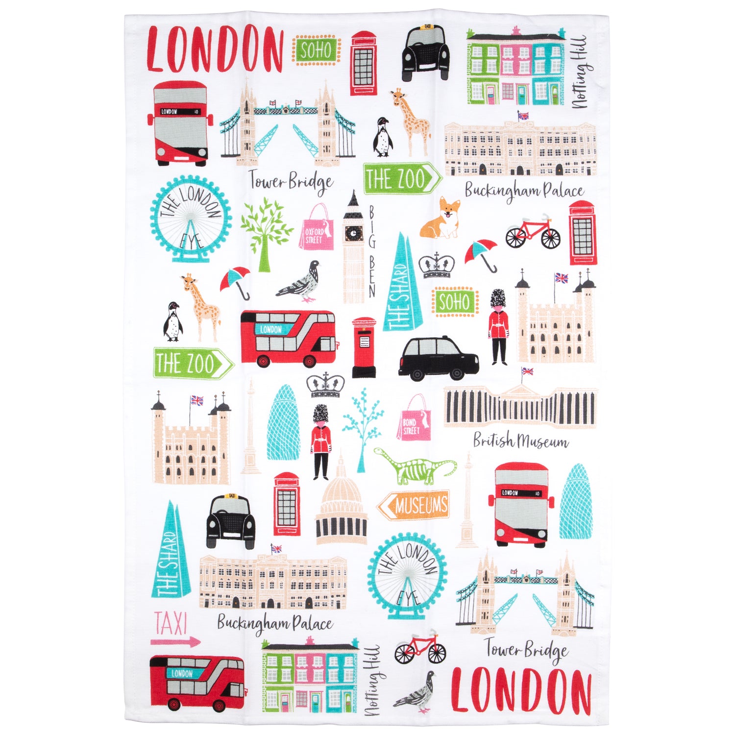 London Adventures Tea Towel 1