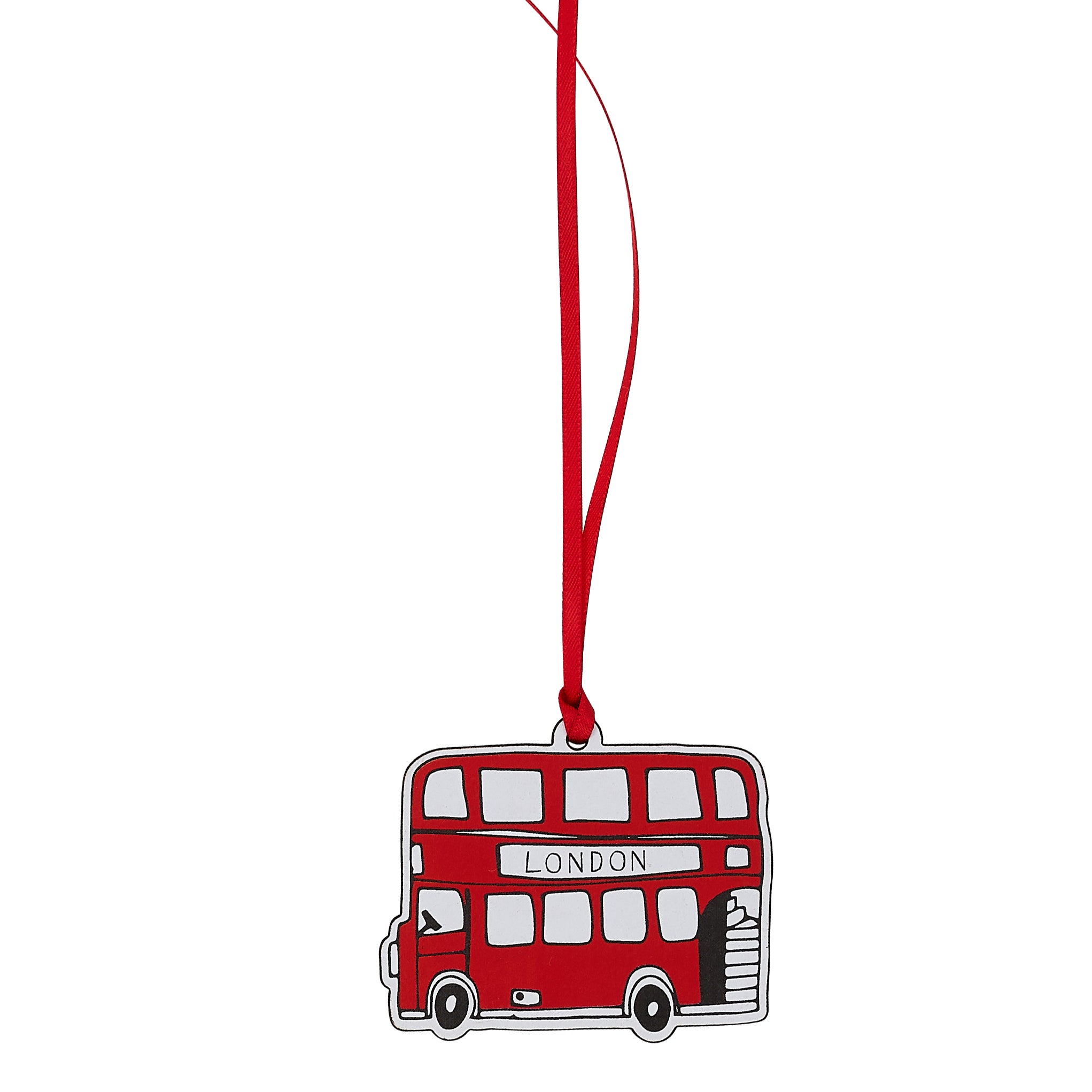Red London Bus Wooden Christmas Decoration by Victoria Eggs 1