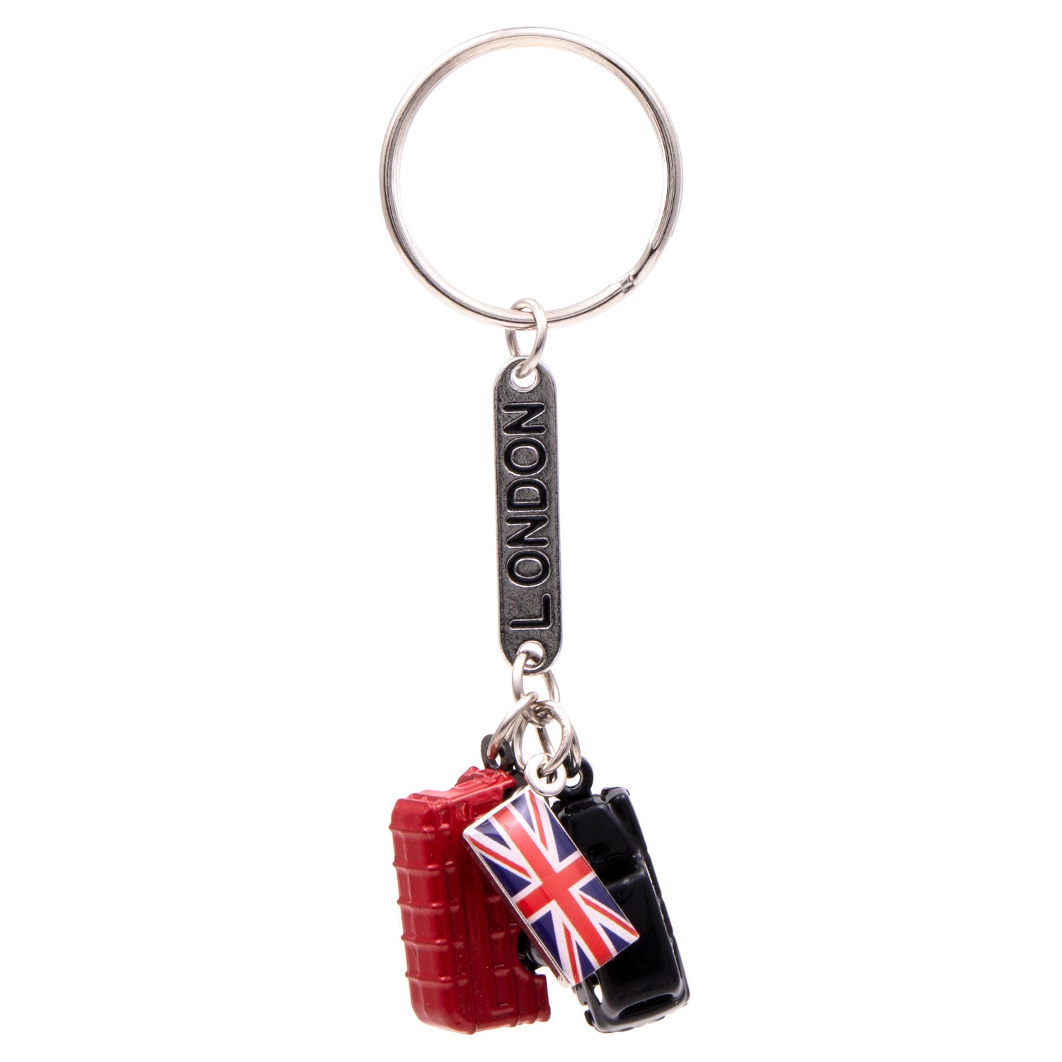London Bus, Black Taxi and Union Jack Die Cast Keyring 2
