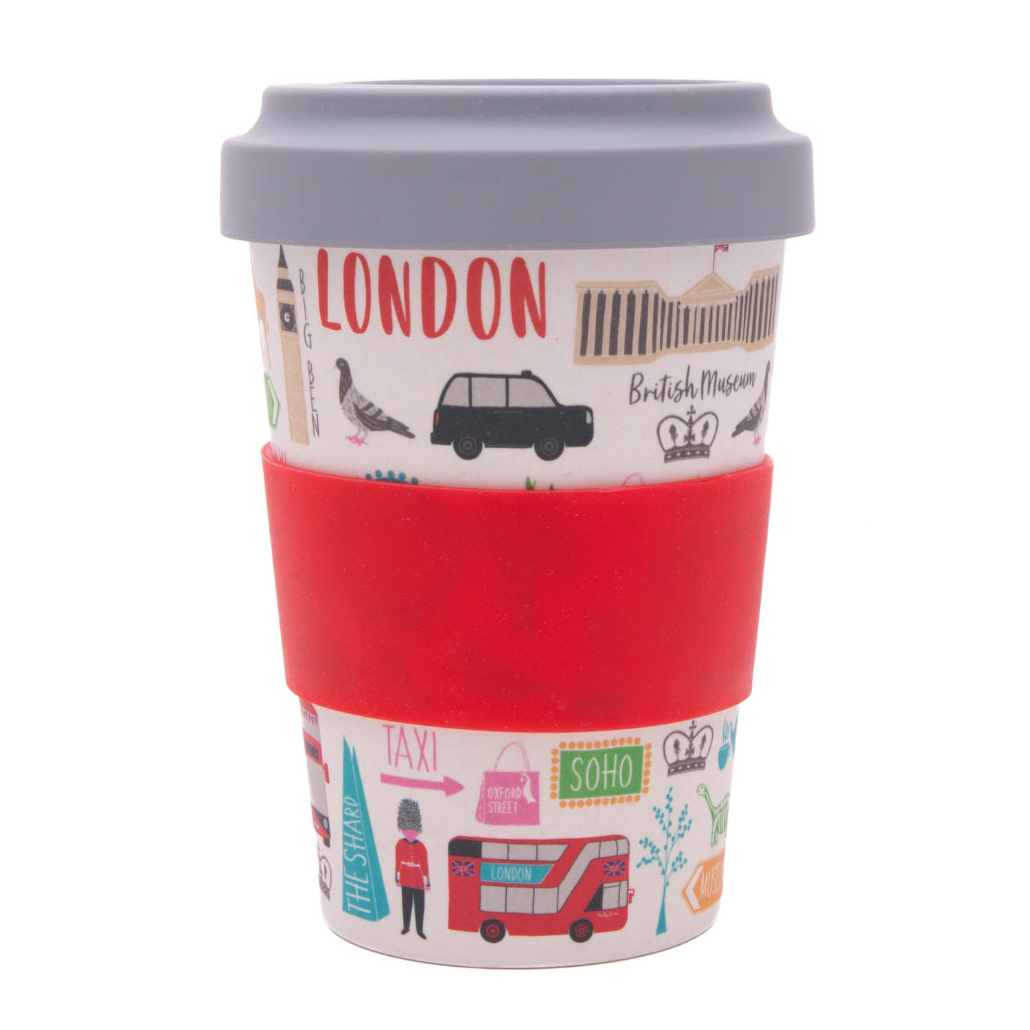 London Adventures Bamboo Travel Cup with sleeve