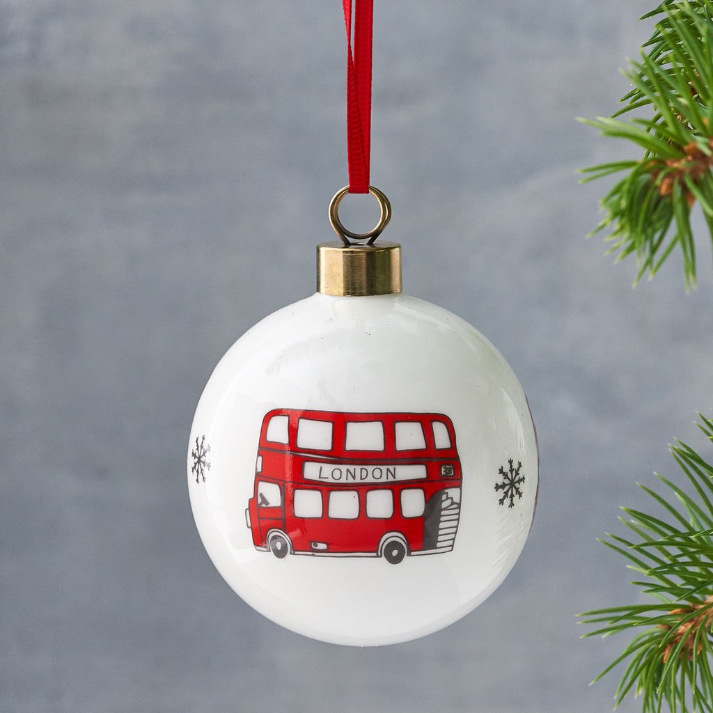 Simply London Bus Christmas Bauble Decoration 2