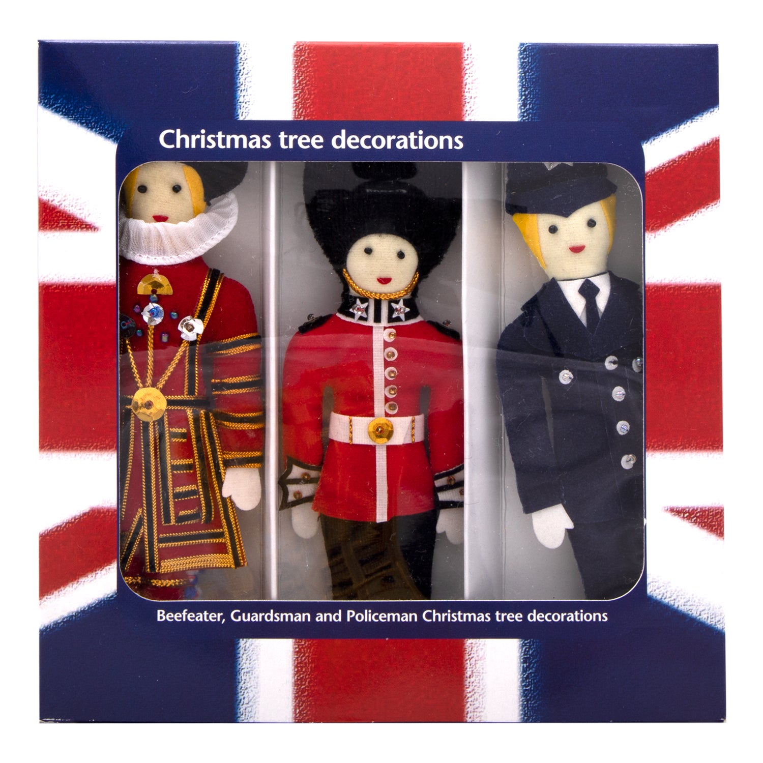 Stitched Christmas Decoration 3 Pack - Beefeater / Queen's Guard / Policemen
