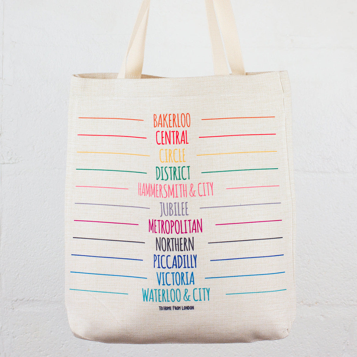 To Home From London Tube Lines Canvas Tote Bag 1
