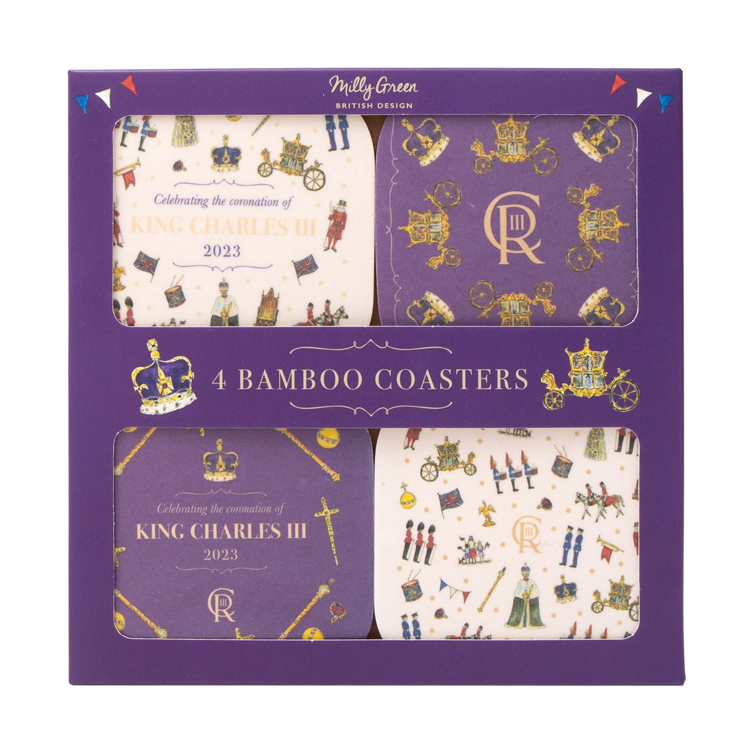 The Coronation Coasters Set of 4 by Milly Green 1