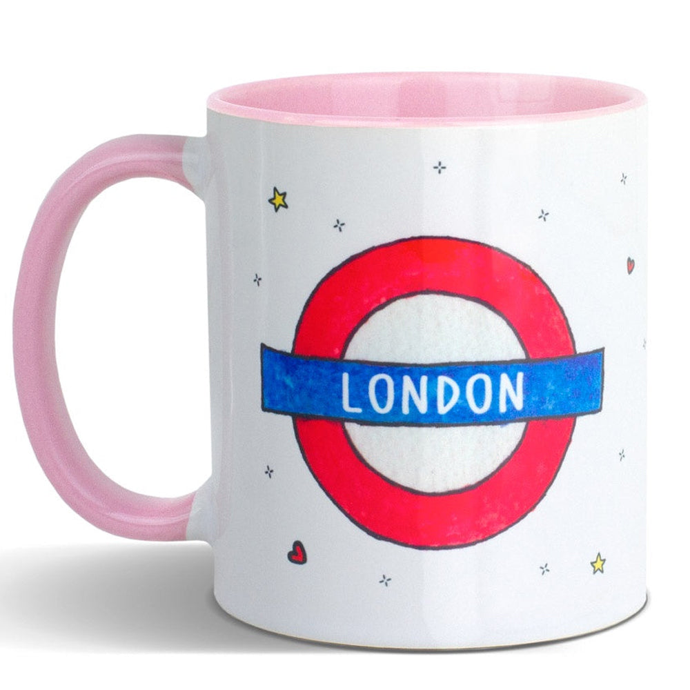 To Home From London Mug - London Underground - Pink