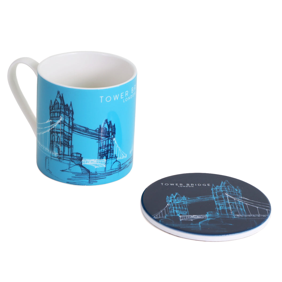 Tower Bridge Line Mug and Ceramic Coaster