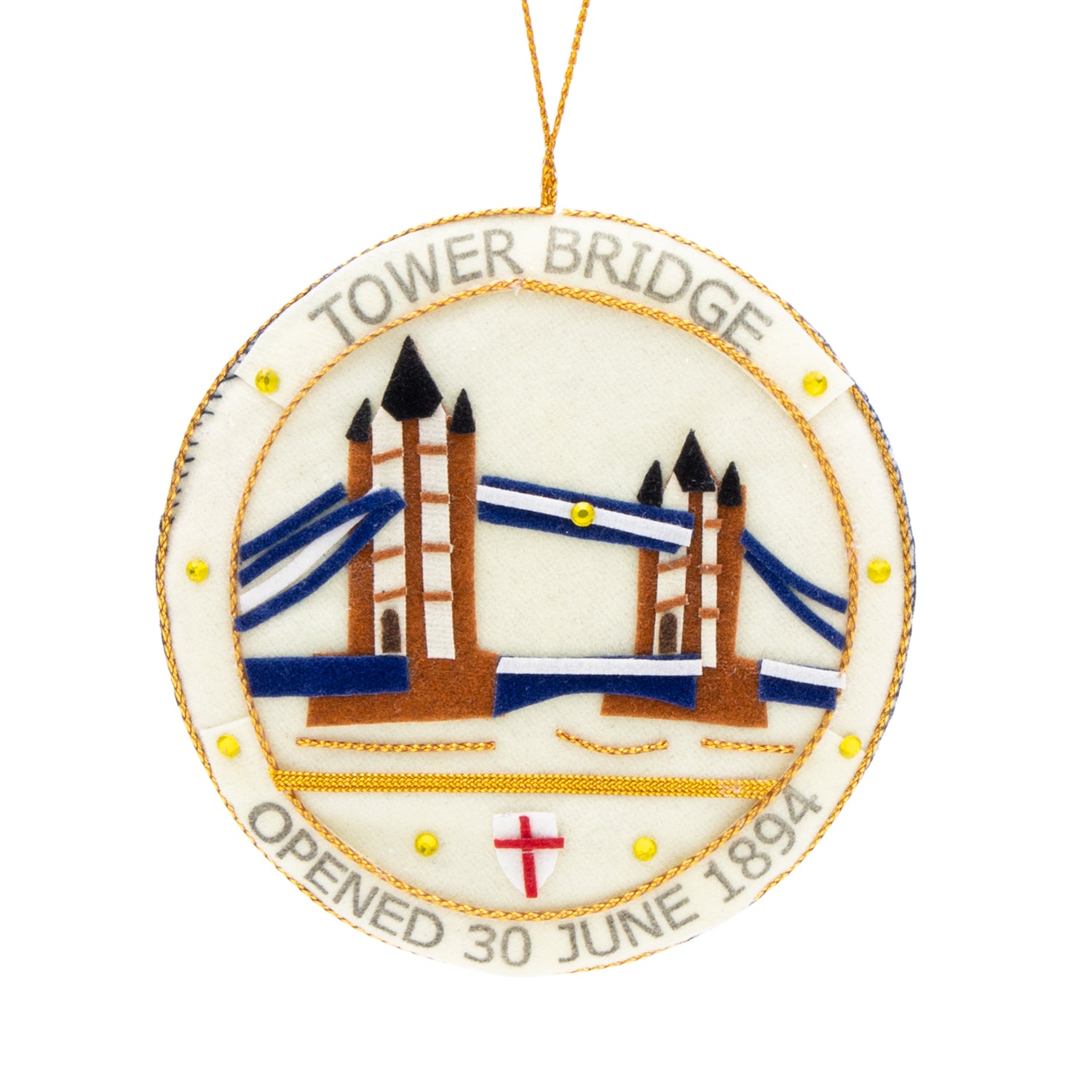 Tower Bridge Medallion Stitched Christmas Decoration