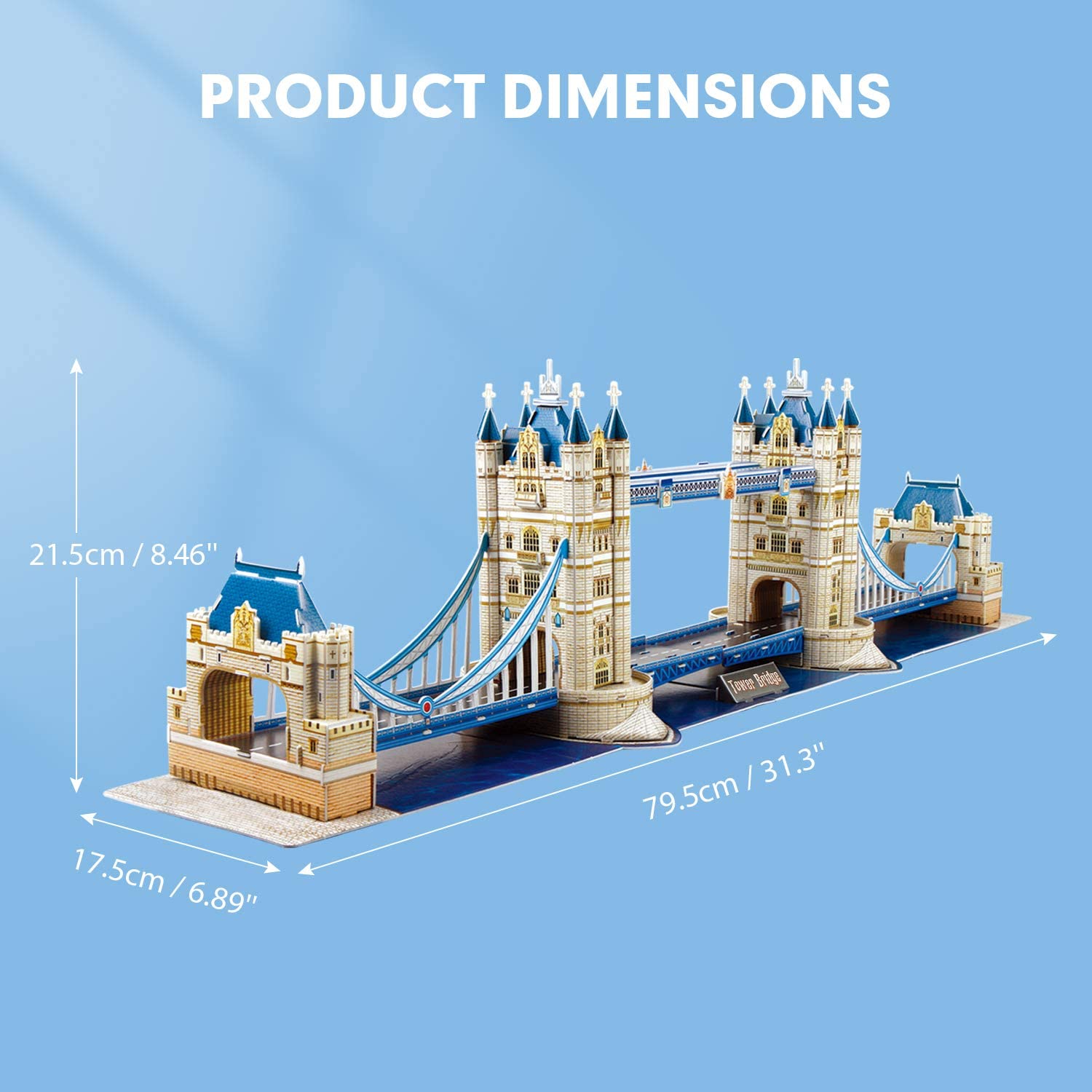 National Geographic Tower Bridge 3D Model product dimensions