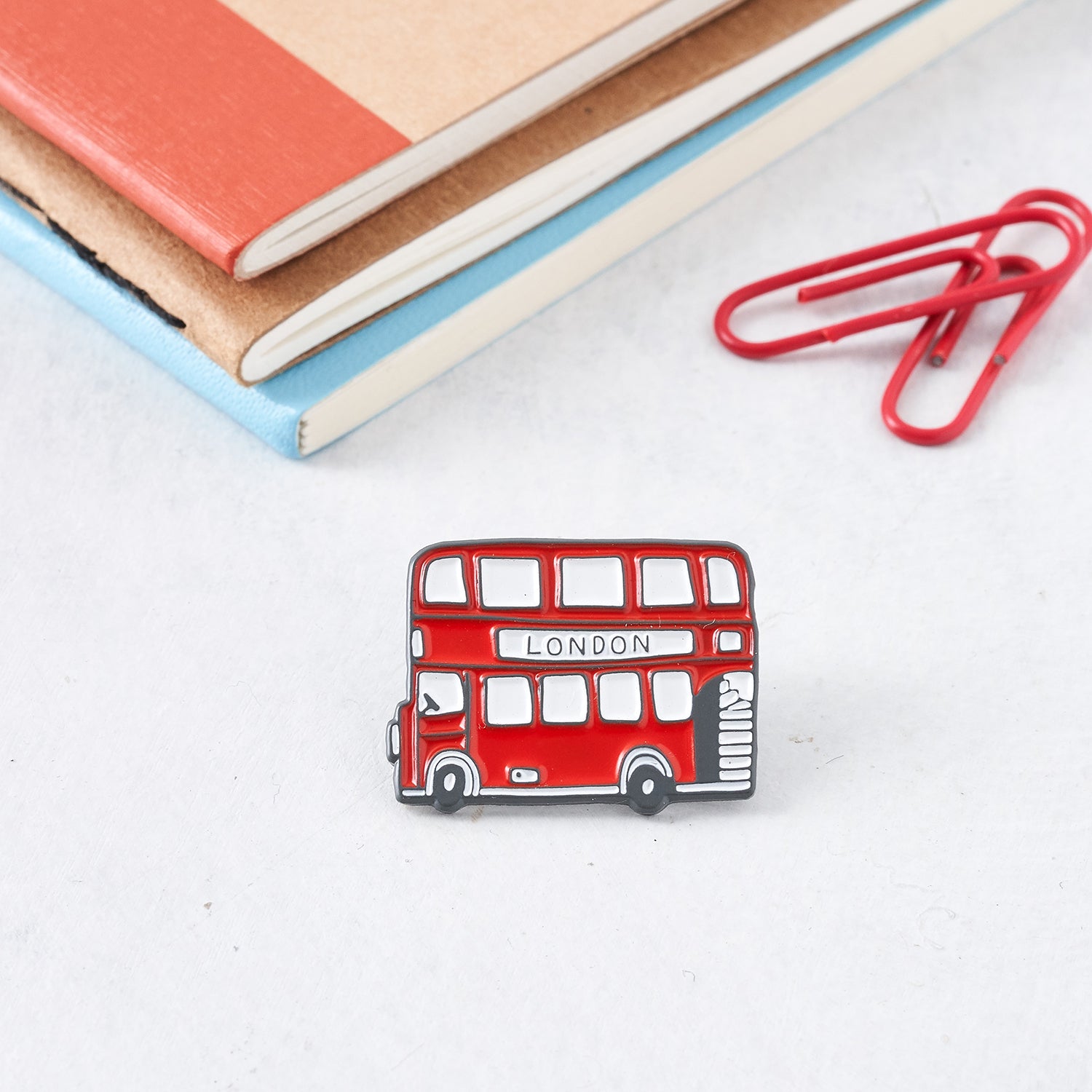 London Red Bus Enamel Pin Badge by Victoria Eggs 2