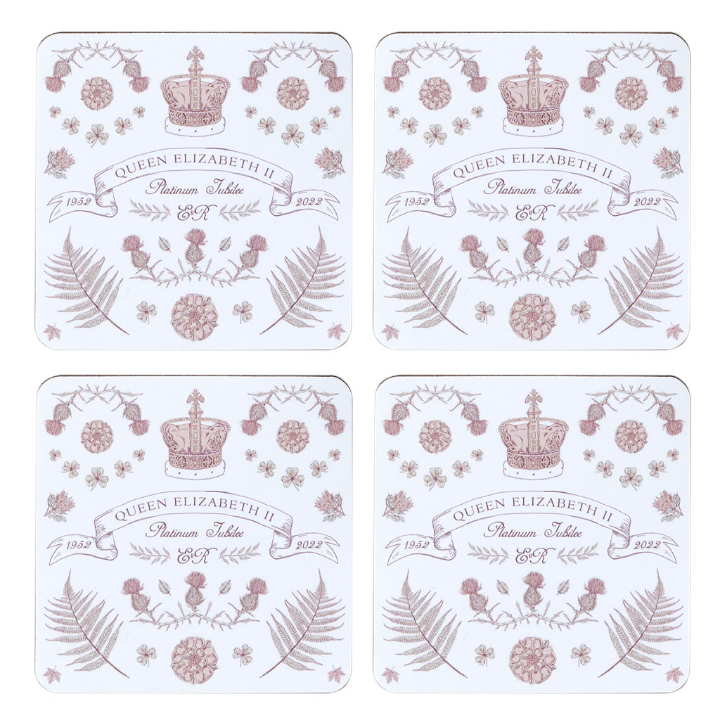 Queen's Platinum Jubilee Set Of 4 Coasters by Victoria Eggs 3