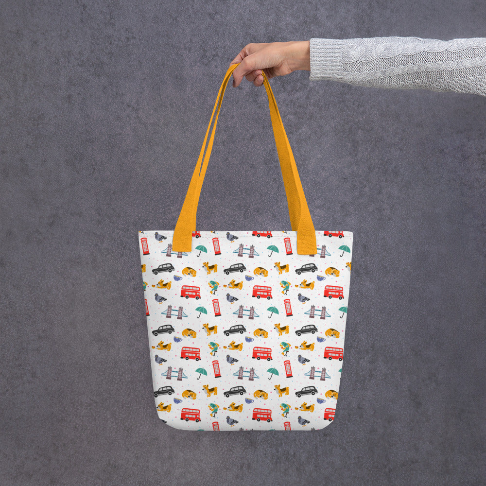 All Over Print Top Handle Bag Large Capacity