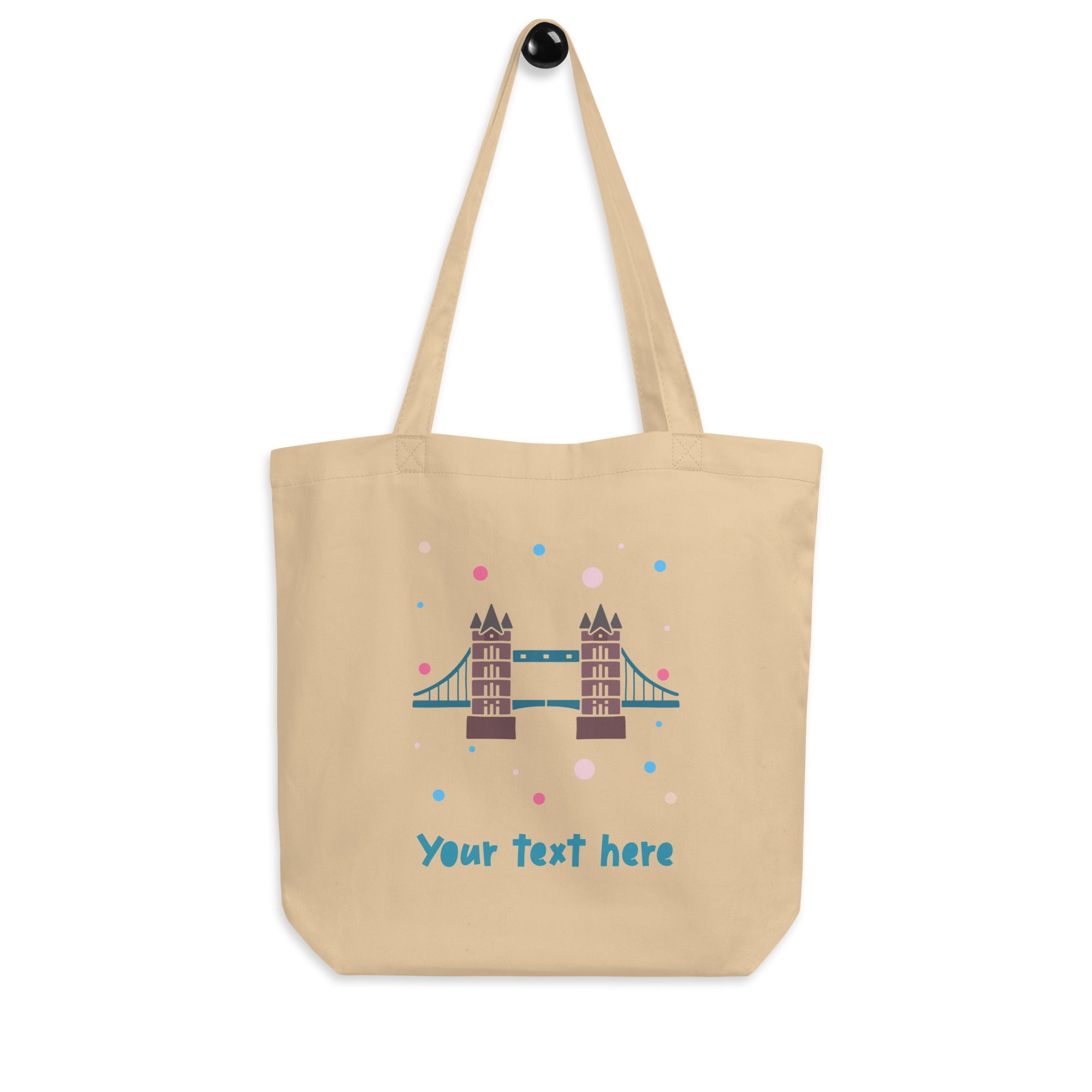 Personalised Custom Text - Eco Tote Bag - London Doodles - Tower Bridge