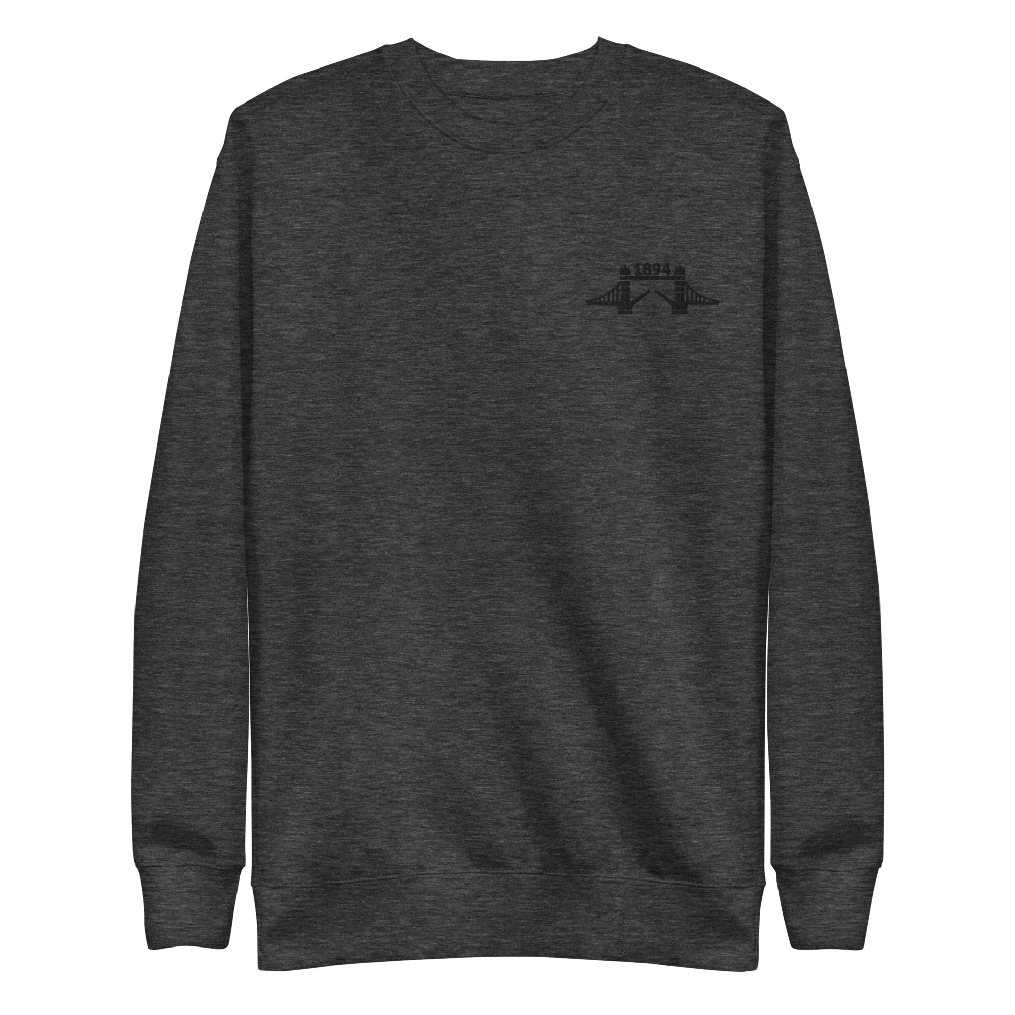 1894 Tower Bridge - Black Thread Embroidered Unisex Premium Sweatshirt